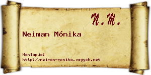 Neiman Mónika névjegykártya